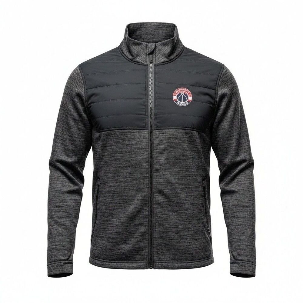 Washington Wizards NBA Levelwear Mens S Full Zip Quilted Hybrid Fleece Jacket